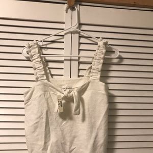 Texture & Thread Ruffle strap tie front top